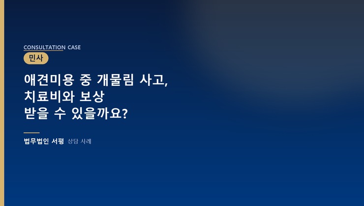 애견미용 중 개물림 사고, 치료비와 보상 받을 수 있을까요?