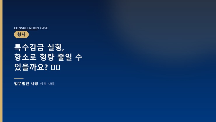 특수감금 실형, 항소로 형량 줄일 수 있을까요? ⚖⛓