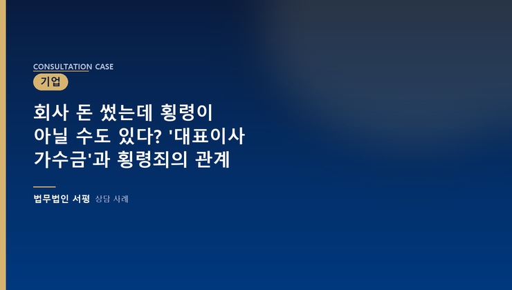 회사 돈 썼는데 횡령이 아닐 수도 있다? '대표이사 가수금'과 횡령죄의 관계
